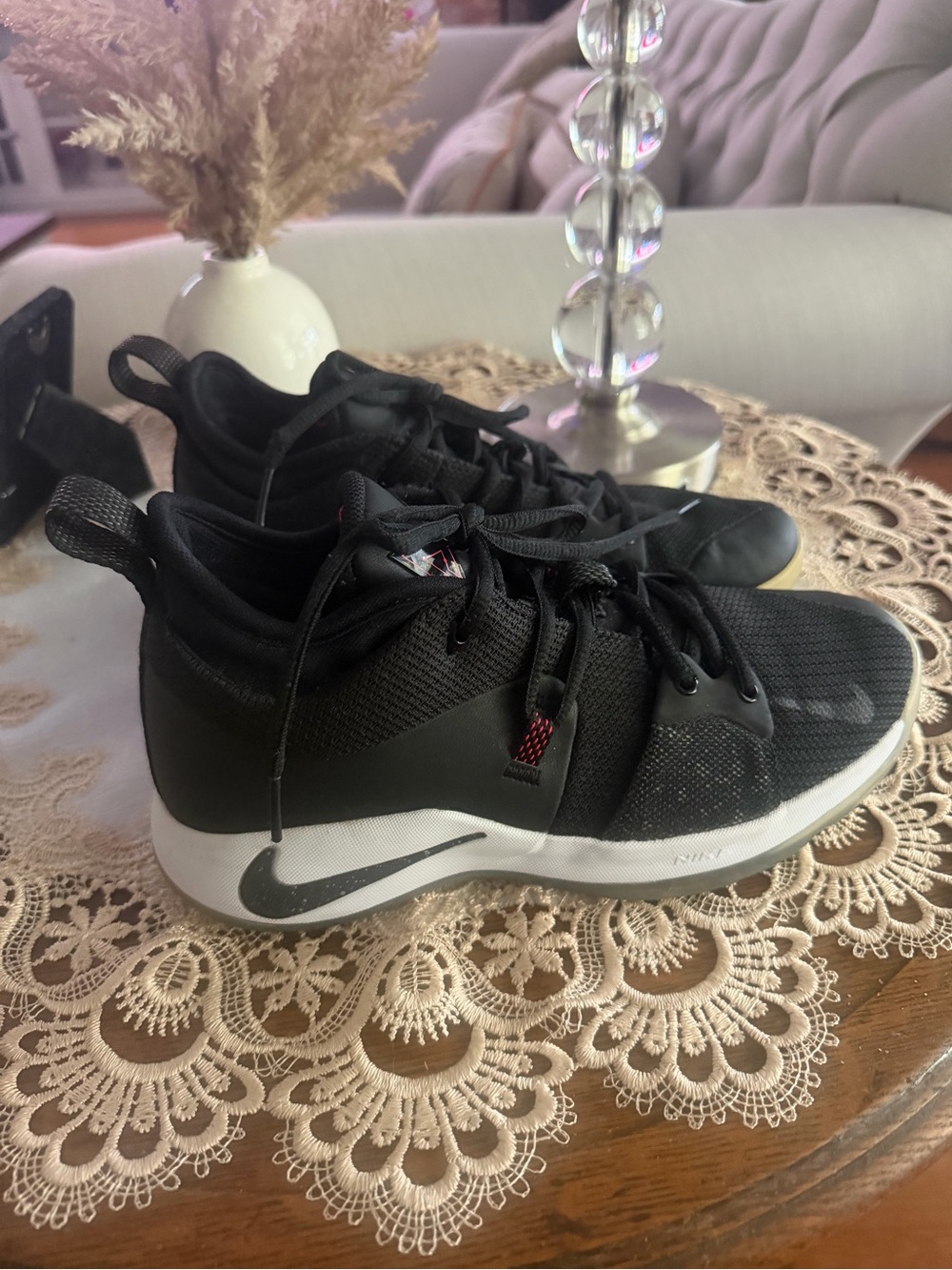 Nike men Black Athletic Sneakers with White Midsole